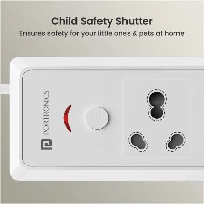 Portronics 16 Amp Power Plate 17 Extension Board with 4 Universal Sockets, 3840 Watts, 3m Cord, Resettable Fuse, Safety Shutter, 1-Socket 16A + 3-Socket 6A, Multi Plug for Home Appliances (White) Portronics 16 Amp Power Plate 17 Extension Board with 4 Universal Sockets, 3840 Watts, 3m Cord, Resettable Fuse, Safety Shutter, 1-Socket 16A + 3-Socket 6A, Multi Plug for Home Appliances (White)