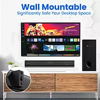 POR 2403 Pure Sound 106 Soundbar – 120W  Subwoofer  Bluetooth, USB, HDMI, AUX  Remote Control  Black