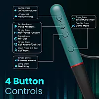 Portronics Harmonics Z12 Bluetooth In-Ear Headset – V5.3, Type-C | 35Hrs Play Time | Black