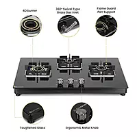Shine Three Burner Gas Stove | Hob Top Auto Ignition