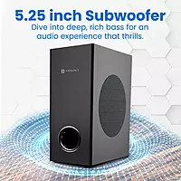 POR 2403 Pure Sound 106 Soundbar – 120W  Subwoofer  Bluetooth, USB, HDMI, AUX  Remote Control  Black