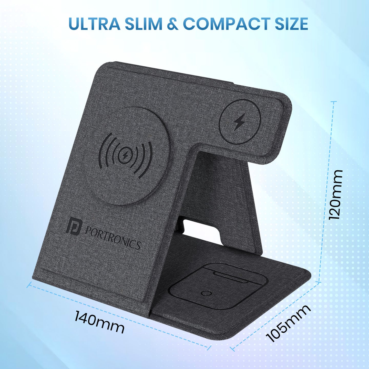 Portronics Freedom Fold 3 - 15W Foldable MagSafe Wireless Charger for iPhone, Apple Watch & AirPods Portronics Freedom Fold 3 - 15W Foldable MagSafe Wireless Charger for iPhone, Apple Watch & AirPods