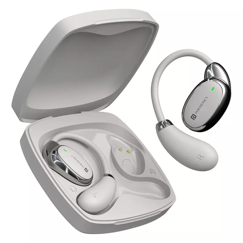 POR 2751 Harmonics Twins 31 OWS Earbuds – Bluetooth 5.4 | Out-Ear Design | Bass| White