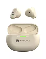 Portronics Twins S17 – TWS Earbuds, featuring HD Mic for clear calls, sleek design in Beige, long battery life, and comfortable fit for all-day use. Perfect for music lovers and on-the-go.