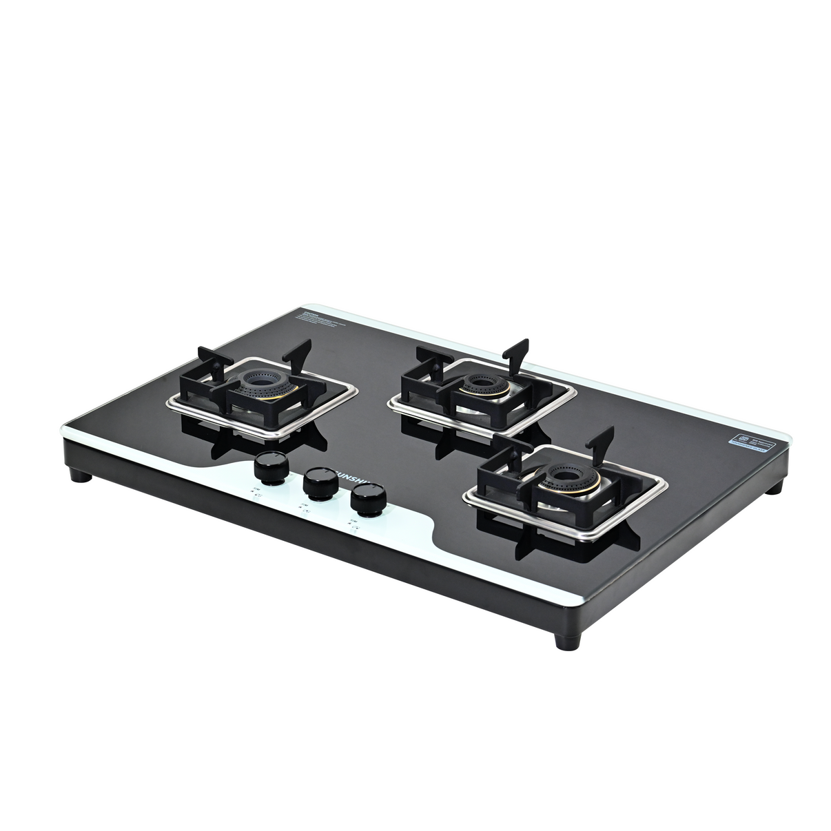 3 Burner Glass Gas Stove | Hob Top Cooktop | Tempered Glass, | Manual Ignition |