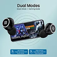 Portronics Harmonics Twins S13 TWS Earbuds – Bluetooth v5.3, In-Ear, Bass, 24hrs Playtime, Black
