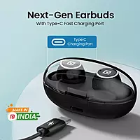 Portronics Harmonics Twins S13 TWS Earbuds – Bluetooth v5.3, In-Ear, Bass, 24hrs Playtime, Black