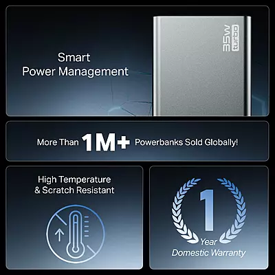 POWER BANK BOAT ENERGY SHROOM 20000 MAH PB435 35W STONE GREY