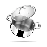 Sthal Artisan triply stainless steel Belly Pot (Handi) with Lid Induction bottom