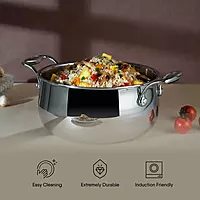 Sthal Artisan triply stainless steel Belly Pot (Handi) with Lid Induction bottom