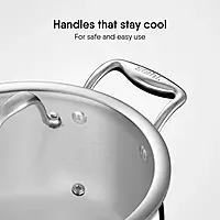 Sthal Artisan triply stainless steel Belly Pot (Handi) with Lid Induction bottom