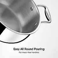 Sthal Artisan triply stainless steel Belly Pot (Handi) with Lid Induction bottom
