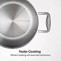 Sthal Artisan triply stainless steel Belly Pot (Handi) with Lid Induction bottom