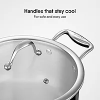 Stahl Artisan Triply Stainless Steel Casserole with Lid, Induction & Gas Stove Compatible, Briyani Pot/Handi