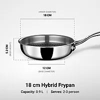 Stahl Artisan Hybrid Triply Frying Pan | Induction & Gas Stove Compatible | Honeycomb Non Stick Fry Pan