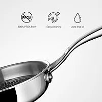 Stahl Artisan Hybrid Triply Frying Pan | Induction & Gas Stove Compatible | Honeycomb Non Stick Fry Pan