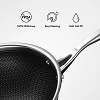 Stahl Artisan Hybrid Deep Frypan | Triply Steel with HexaRidge | Stick-Resistant, PFOA-Free | Gas & Induction Friendly