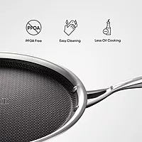 Stahl Artisan Hybrid Triply Tawa | Tawa with Induction Base | Non Stick Pan, Stainless Steel Scratch Resistant