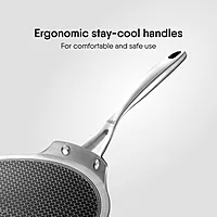 Stahl Artisan Hybrid Triply Tawa | Tawa with Induction Base | Non Stick Pan, Stainless Steel Scratch Resistant