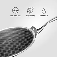 Stahl Artisan Hybrid Triply Tawa | Tawa with Induction Base | Non Stick Pan, Stainless Steel Scratch Resistant