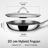 Stahl Artisan Hybrid Triply Frying Pan | Induction & Gas Stove Compatible | Honeycomb Non Stick Fry Pan