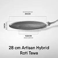 Stahl Artisan Hybrid Triply Tawa | Tawa with Induction Base | Non Stick Pan, Stainless Steel Scratch Resistant