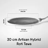 Stahl Artisan Hybrid Triply Tawa | Tawa with Induction Base | Non Stick Pan, Stainless Steel Scratch Resistant