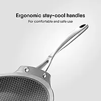 Stahl Artisan Hybrid Triply Tawa | Tawa with Induction Base | Non Stick Pan, Stainless Steel Scratch Resistant