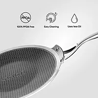 Stahl Artisan Hybrid Triply Tawa | Tawa with Induction Base | Non Stick Pan, Stainless Steel Scratch Resistant