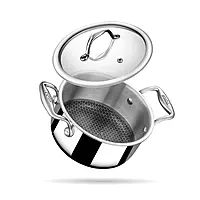 Stahl Artisan Hybrid Triply Stainless Steel Casserole - HexaRidge Coating, Stick-Resistant