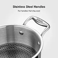 Stahl Artisan Hybrid Triply Stainless Steel Casserole - HexaRidge Coating, Stick-Resistant