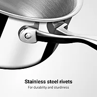 Stahl Artisan Triply Stainless Steel Tea Pan with Lid | Triply Sauce Pan | Induction & Gas Stove Compatible Milk Pan
