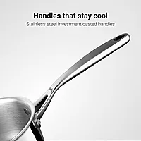 Stahl Artisan Triply Stainless Steel Tea Pan with Lid | Triply Sauce Pan | Induction & Gas Stove Compatible Milk Pan