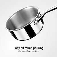 Stahl Artisan Triply Stainless Steel Tea Pan with Lid | Triply Sauce Pan | Induction & Gas Stove Compatible Milk Pan