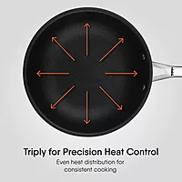 Stahl Artisan Schild Frypan Triply Stainless Steel + PEEK-Reinforced Non-Stick Fry Pan | Glass Lid