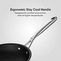 Stahl Artisan Schild Frypan Triply Stainless Steel + PEEK-Reinforced Non-Stick Fry Pan | Glass Lid