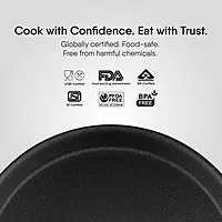 Stahl Artisan Schild Dosa Tawa Triply Stainless Steel + PEEK-Reinforced Non-Stick Dosa Tawa