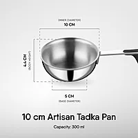 Stahl Artisan Triply Stainless Steel Tadka Pan | Gas & Induction Compatible |