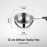 Stahl Artisan Triply Stainless Steel Tadka Pan | Gas & Induction Compatible |