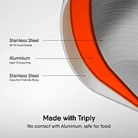 Stahl Artisan Triply Stainless Steel Tadka Pan | Gas & Induction Compatible |