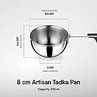 Stahl Artisan Triply Stainless Steel Tadka Pan | Gas & Induction Compatible |