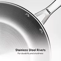 Stahl Artisan Triply Stainless Steel Fry Pan with Lid, Induction & Gas Stove Compatible
