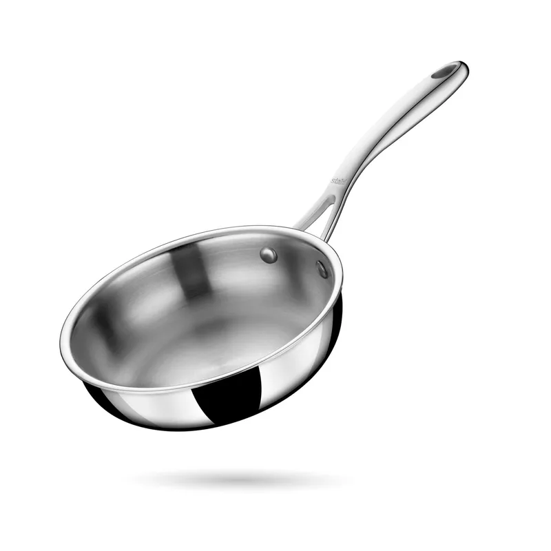 Stahl Artisan Triply Stainless Steel Fry Pan with Lid, Induction & Gas Stove Compatible