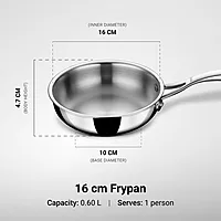 Stahl Artisan Triply Stainless Steel Fry Pan with Lid, Induction & Gas Stove Compatible