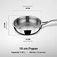 Stahl Artisan Triply Stainless Steel Fry Pan with Lid, Induction & Gas Stove Compatible