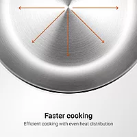 Stahl Artisan Triply Stainless Steel Fry Pan with Lid, Induction & Gas Stove Compatible
