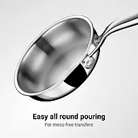 Stahl Artisan Triply Stainless Steel Fry Pan with Lid, Induction & Gas Stove Compatible