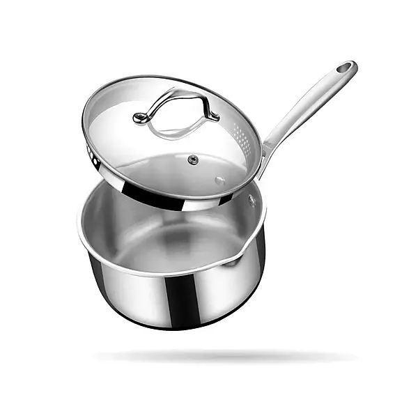 Stahl Artisan Triply Saucepan with Strainer Glass Lid