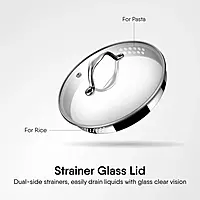 Stahl Artisan Triply Saucepan with Strainer Glass Lid