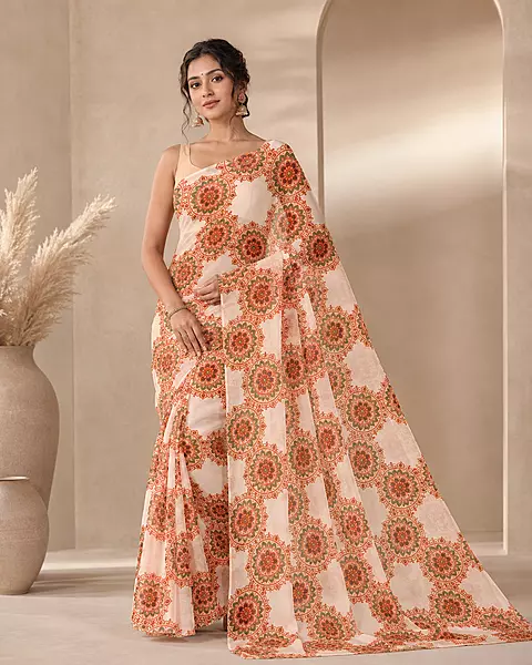 Aruna | NAVA JYOTI Organza Saree